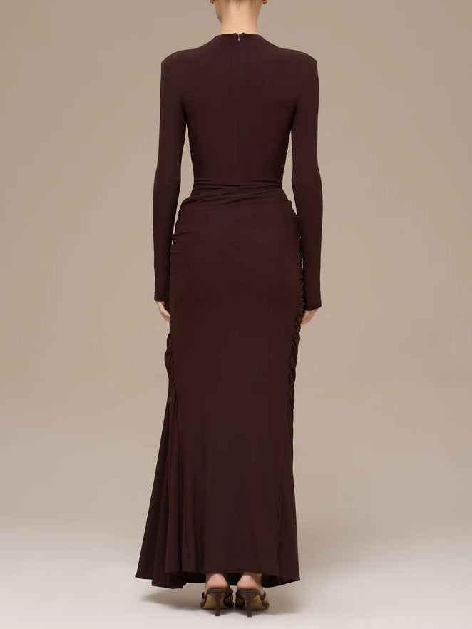 Elegante Hoge Hals Jumpsuit En Rok Twee-Delige Set