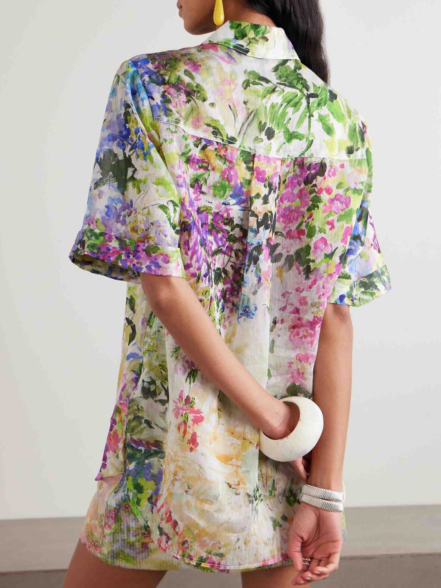 Elegante Bloemenprint Pailletten Top & Rok Twee-Stuk Set