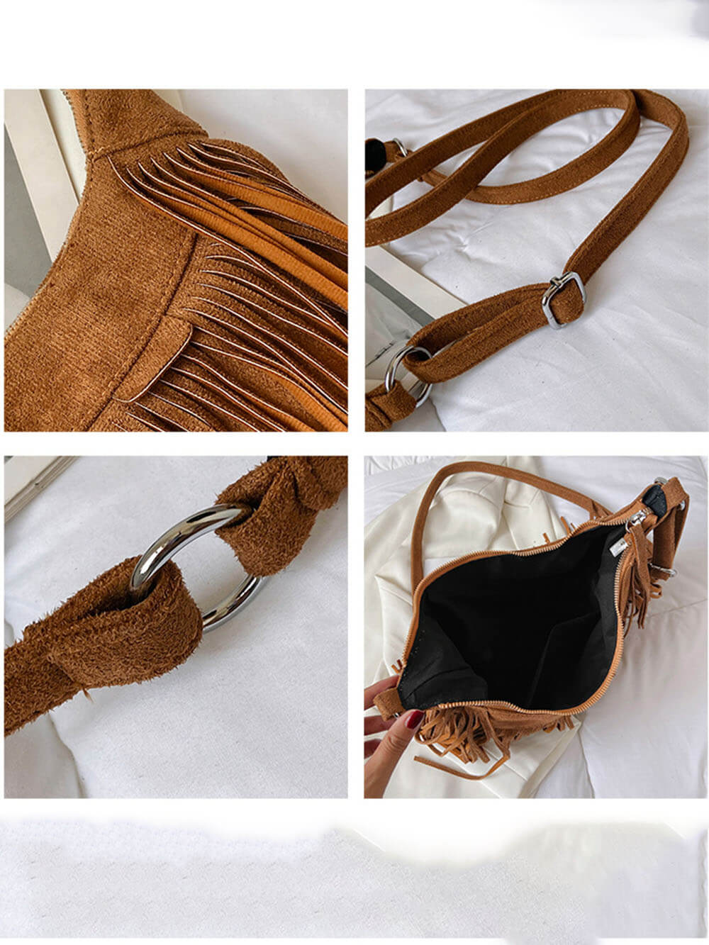 Bohemian Tassel Faux Deerskin Vintage Zadelhandtas