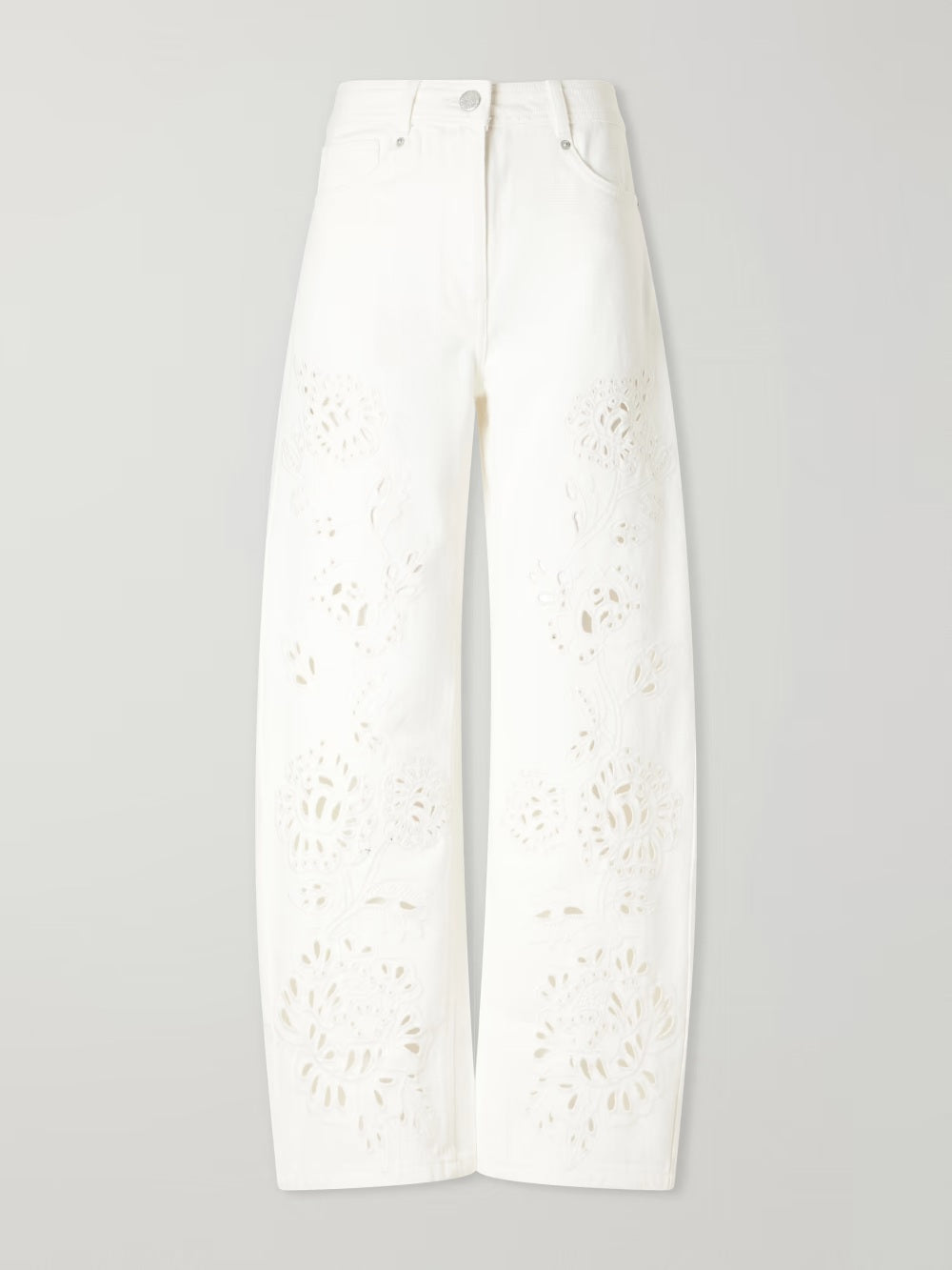Exquise Ruffle Tube Top & Eyelet Wijde Broek Twee-delige Set