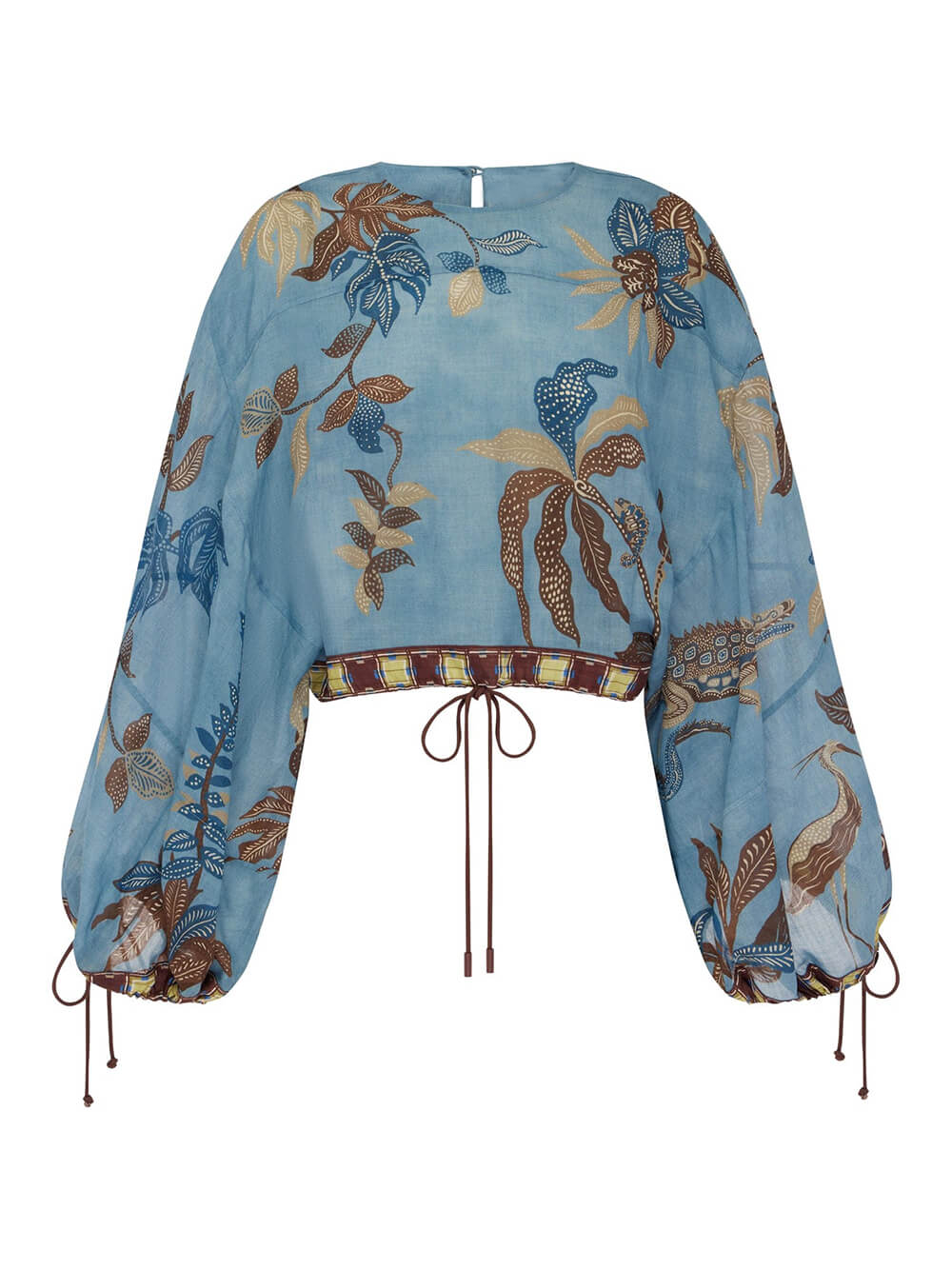 Boho Print Kleurblok Trekkoord Drop Shoulder Top en Shorts Set