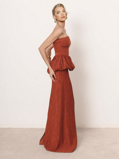 Elegante Strapless Rimpelrok Twee-delige Set