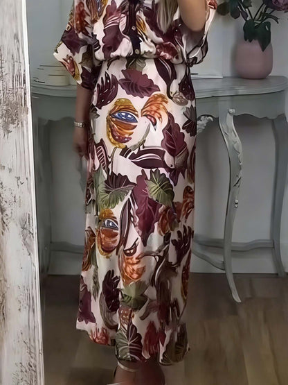 Retro Jungle Palm Leaf Satijnen Print Rok