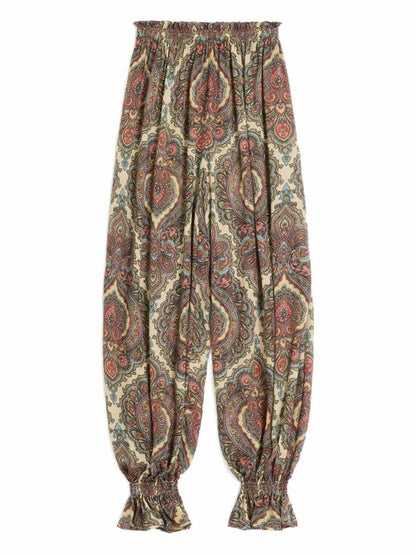 Retro Paisley Print Shirt En Broek Twee-Delige Set