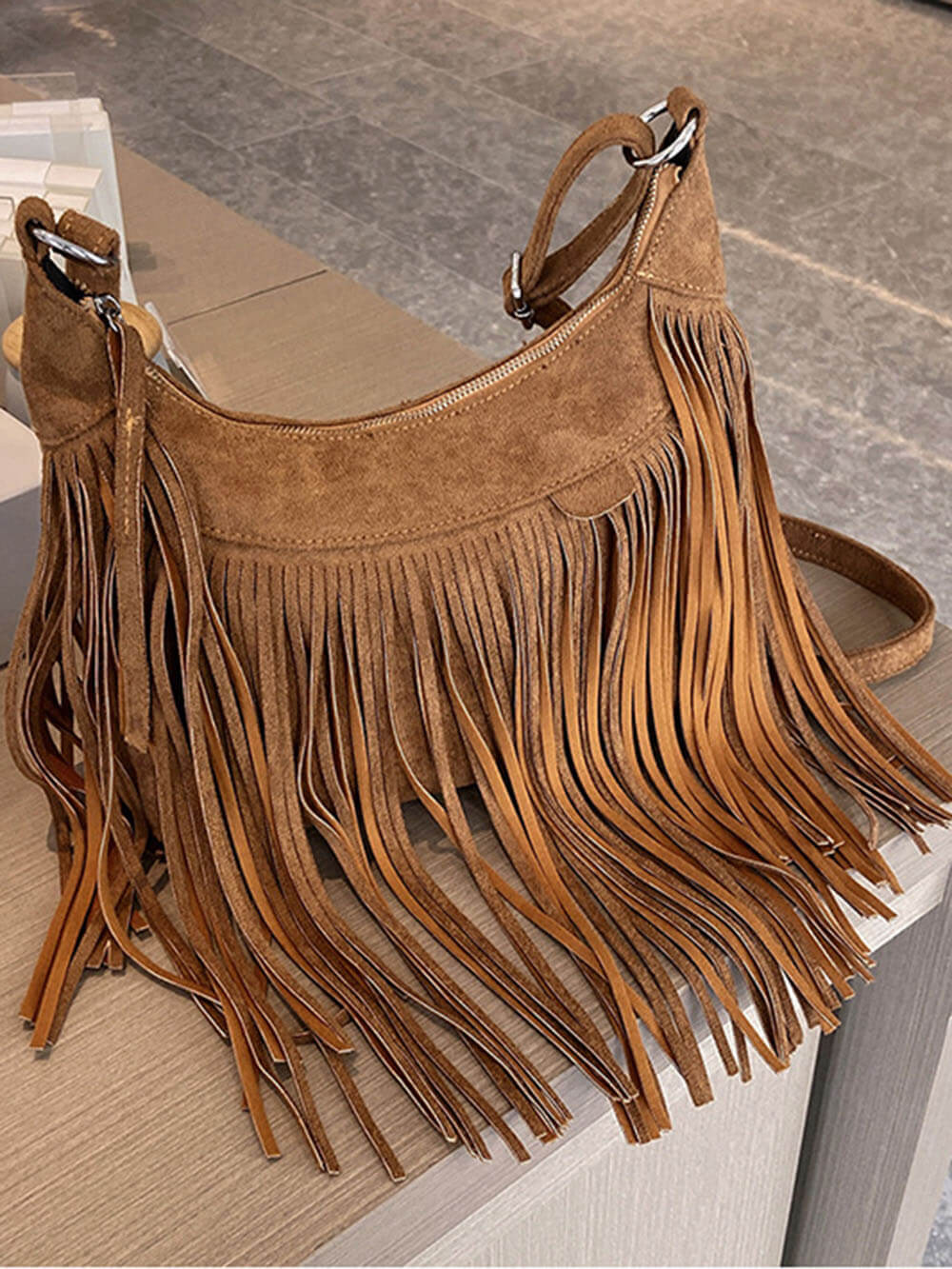 Bohemian Tassel Faux Deerskin Vintage Zadelhandtas