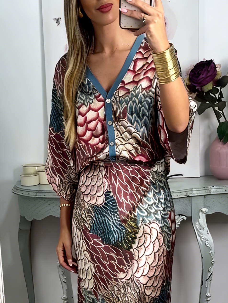 Elegante Vintage Satijnen Bloemenprint Losse Blouse