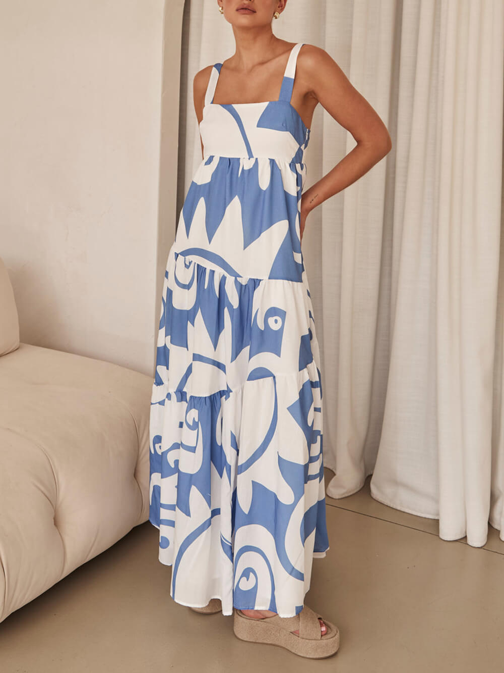 Bohemian Geometrische Print Maxi Jurk
