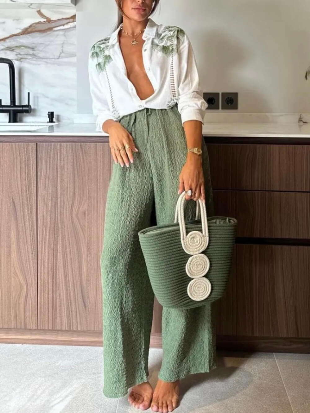 Zomer Tropische Stijl Unieke Print Losse Tops