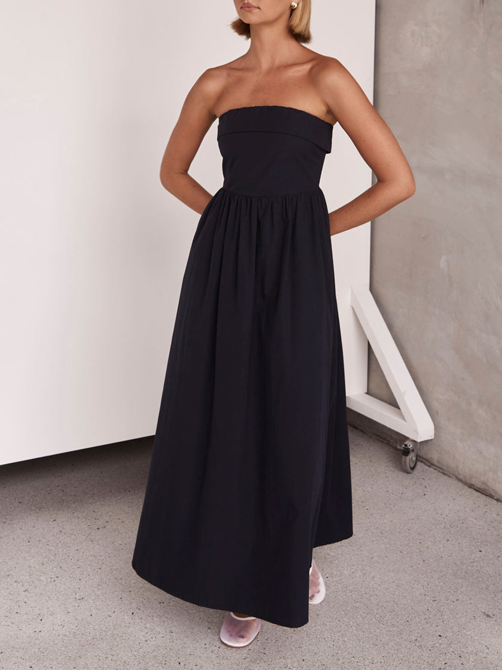 Resortstijl Tulare Strapless Midi-jurk