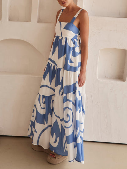 Bohemian Geometrische Print Maxi Jurk