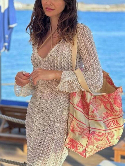 V-hals Strand Zonnebescherming Badpak Cover-Up