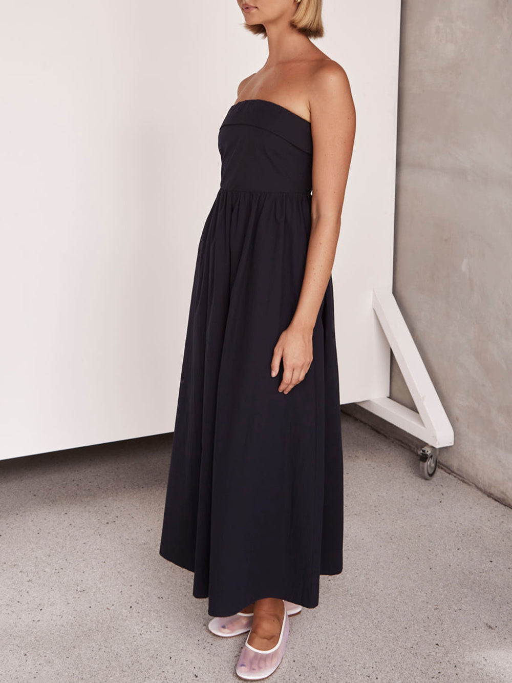 Resortstijl Tulare Strapless Midi-jurk