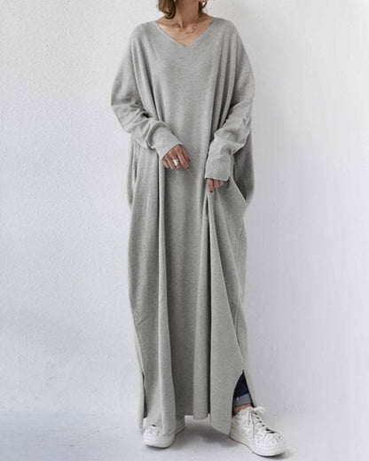 Serenya™ - Modieus jurk met lange mouwen en V-hals