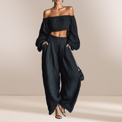 Lexie | Elegante Linnen Blouse en Broek Set