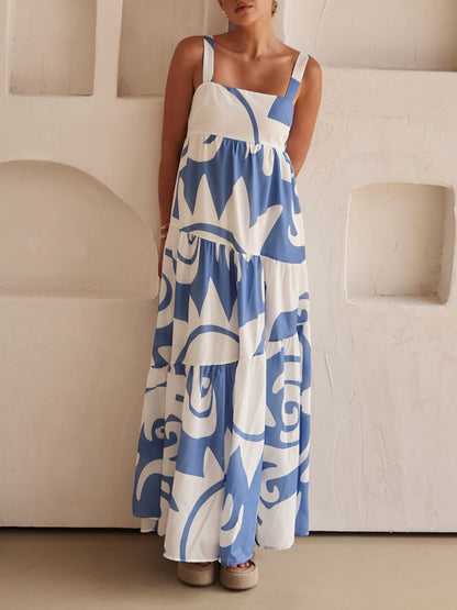 Bohemian Geometrische Print Maxi Jurk