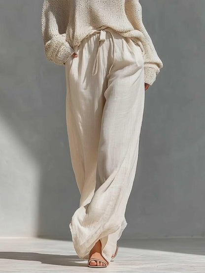 Casual Top met Open Schouders en Brede Broek Twee-delige Set