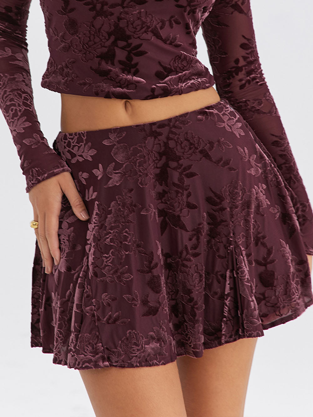 Minirok met delicate bloemenprint