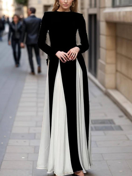 Glam Elegante Gelaagde Tulle Lange Mouw A-lijn Maxi Jurk