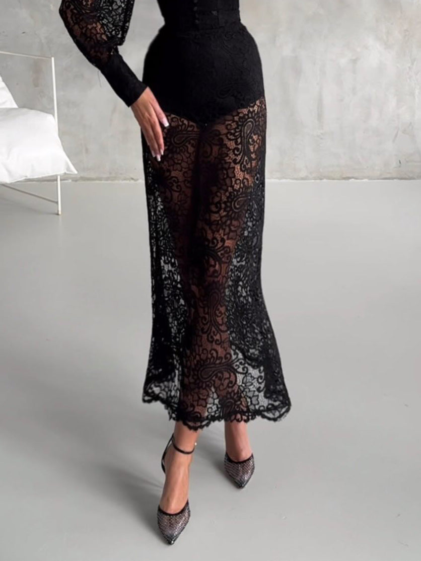 Elegante kanten rok twee-delige set