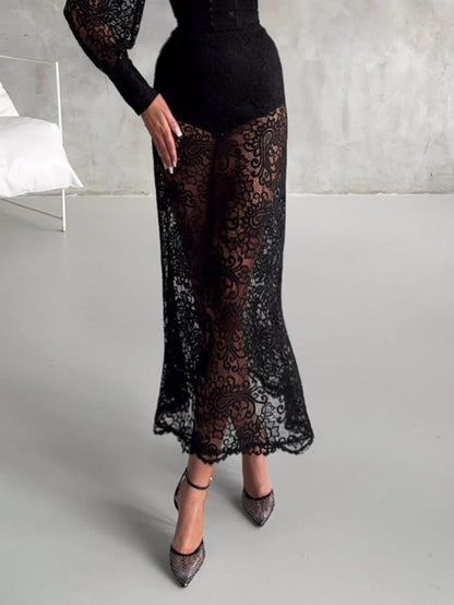Elegante kanten rok twee-delige set