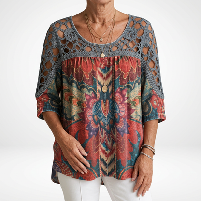 Zénaïde™ — Blouse met etnisch-bohemienprint, natuurlijke vrouwelijkheid