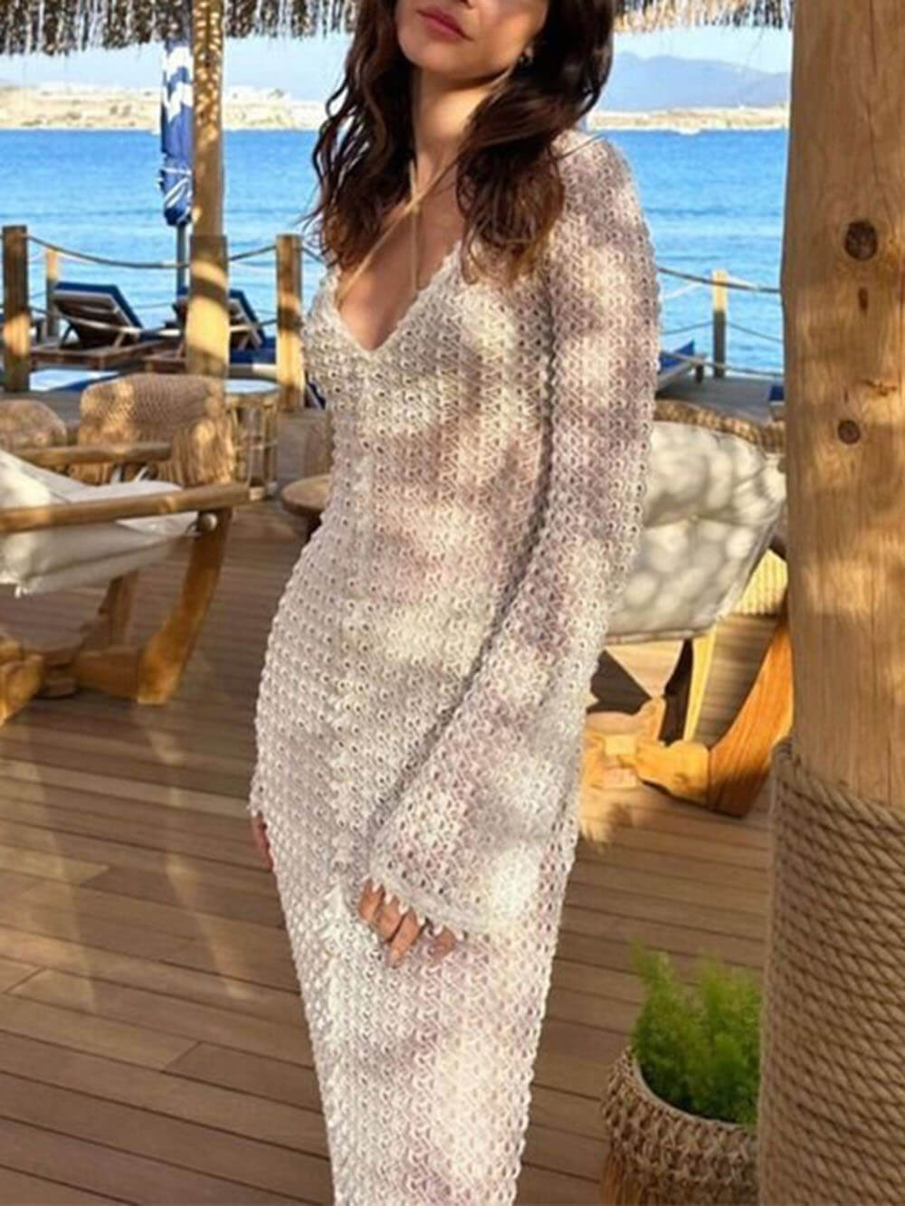 V-hals Strand Zonnebescherming Badpak Cover-Up
