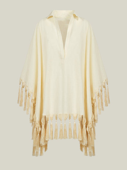 Exquise Franje Trim Shirt & Wijde Broek Twee-Delige Set