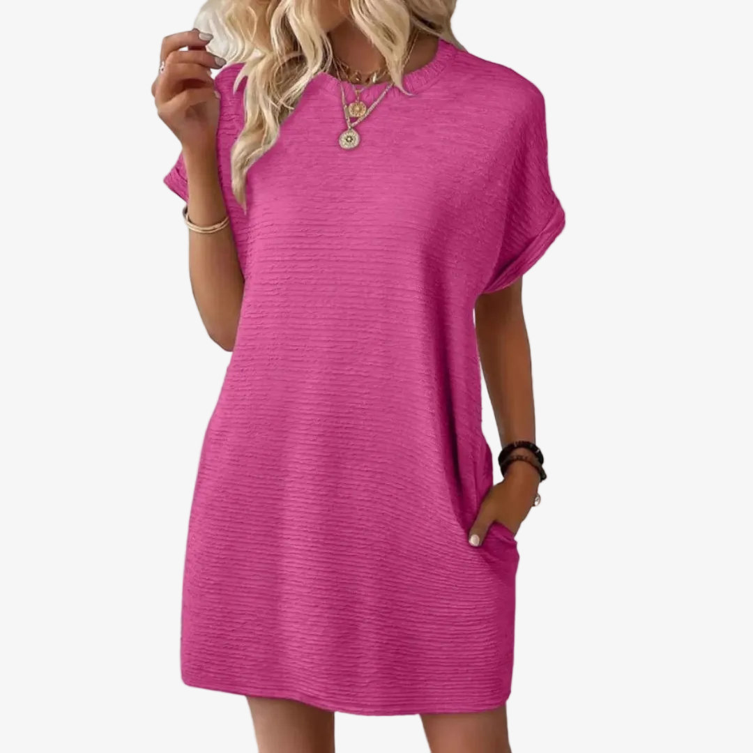 Ivay™ – Minimalistisch Zomerjurk met Ronde Hals