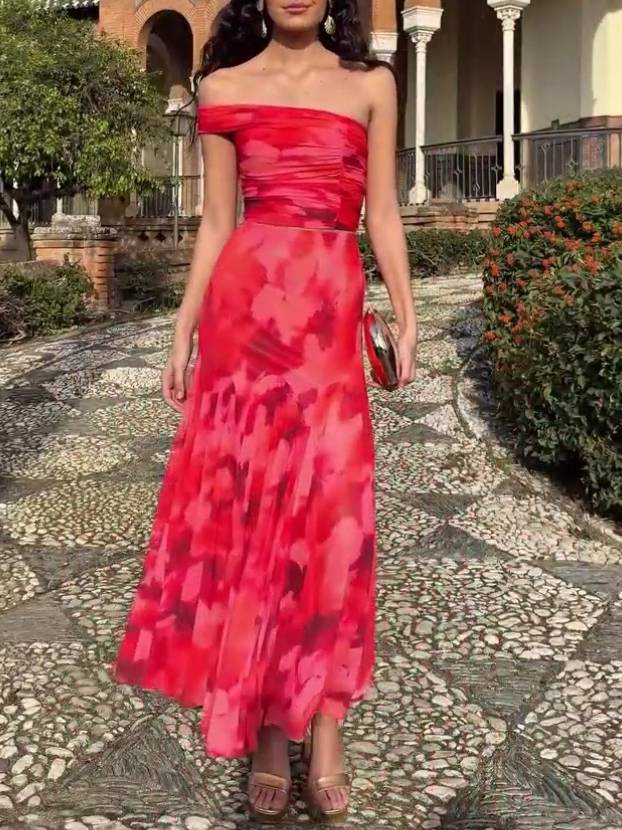 Uniek Gedrukt Tube Top En Rok Twee-Delige Set