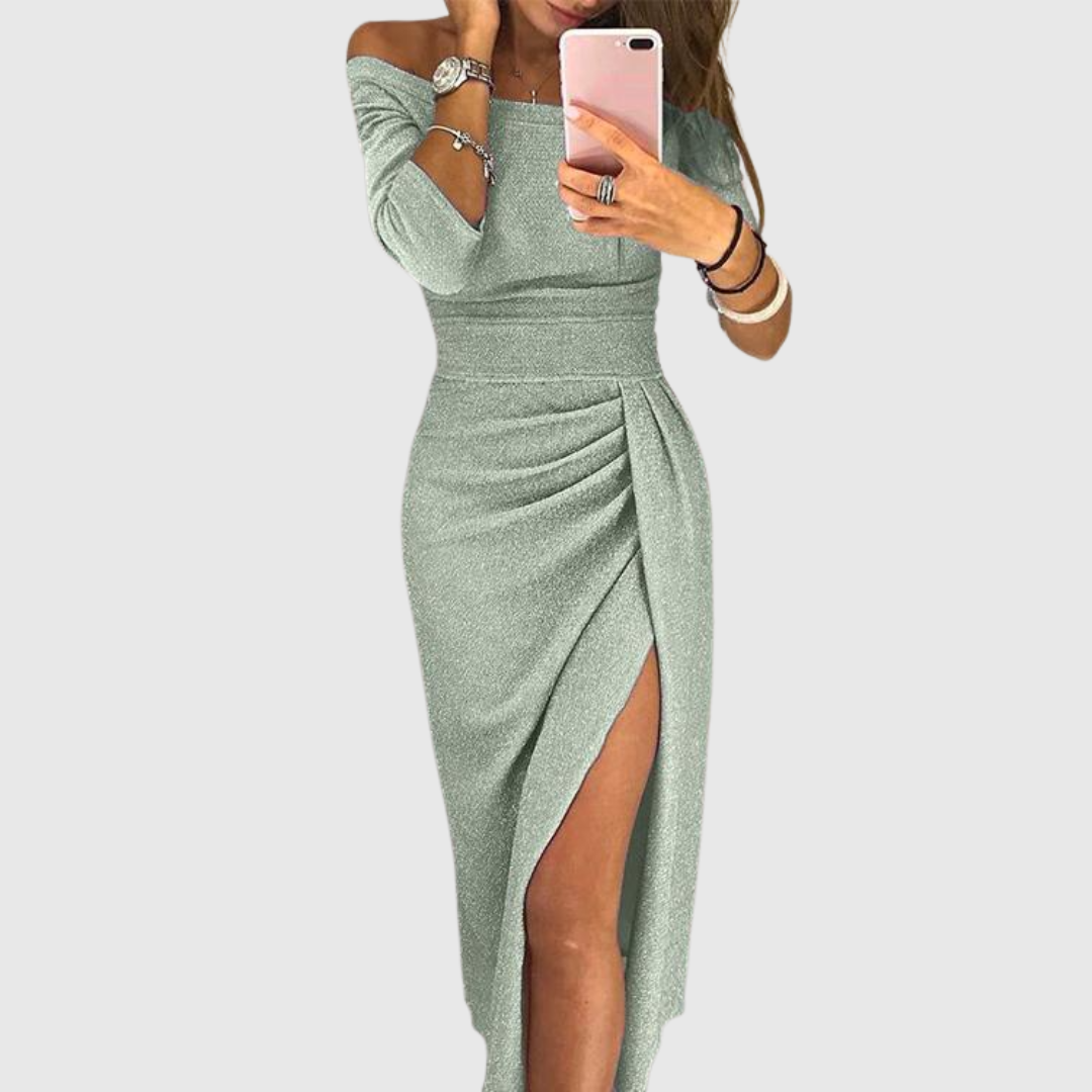Ely™ - Stijlvolle Maxijurk met Halternek en Elegante, Vloeiende Pasvorm