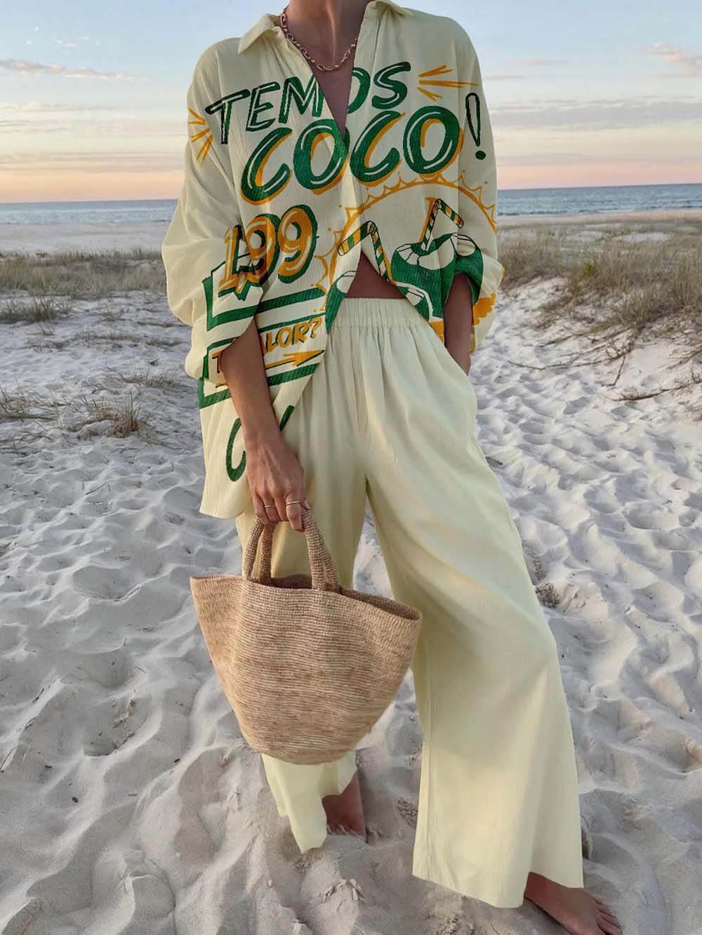 Modieuze print casual vakantiestijlenset