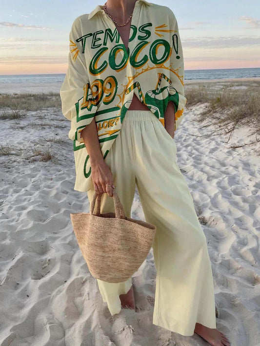 Modieuze print casual vakantiestijlenset