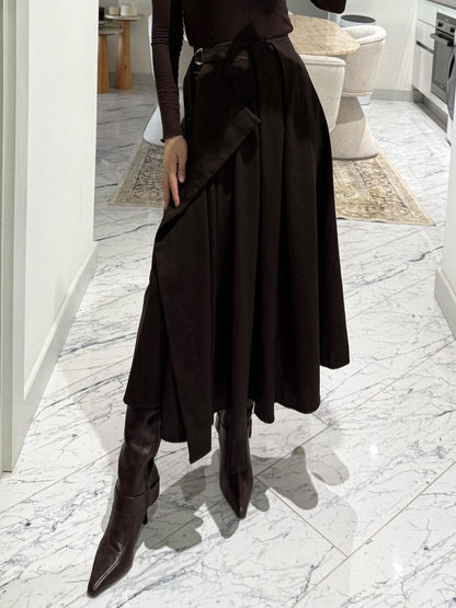 Exquise Plissé Flared Midi Rok Twee-Delige Set