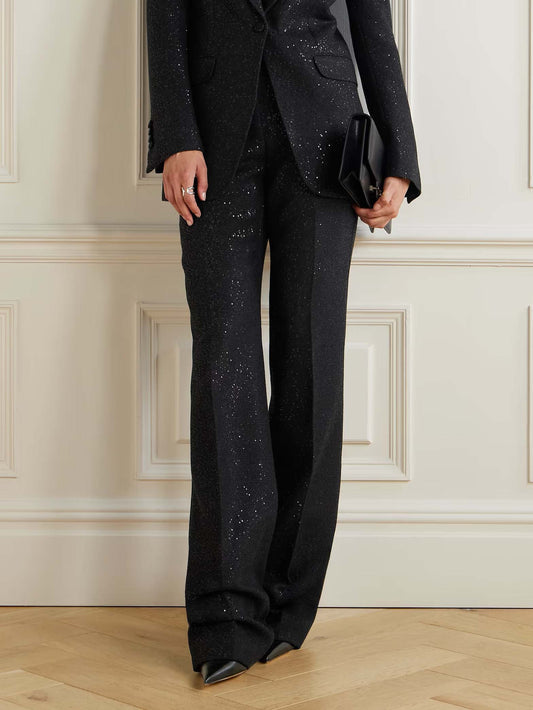 Exquise Slim-Fit Broek Versierd met Pailletten