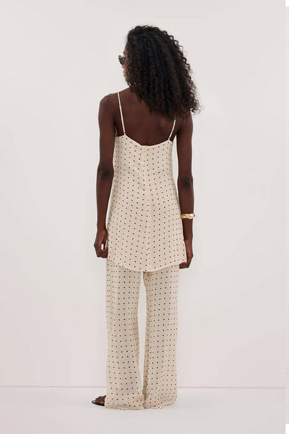 Polka dot Camisole en Wijde Broek Set