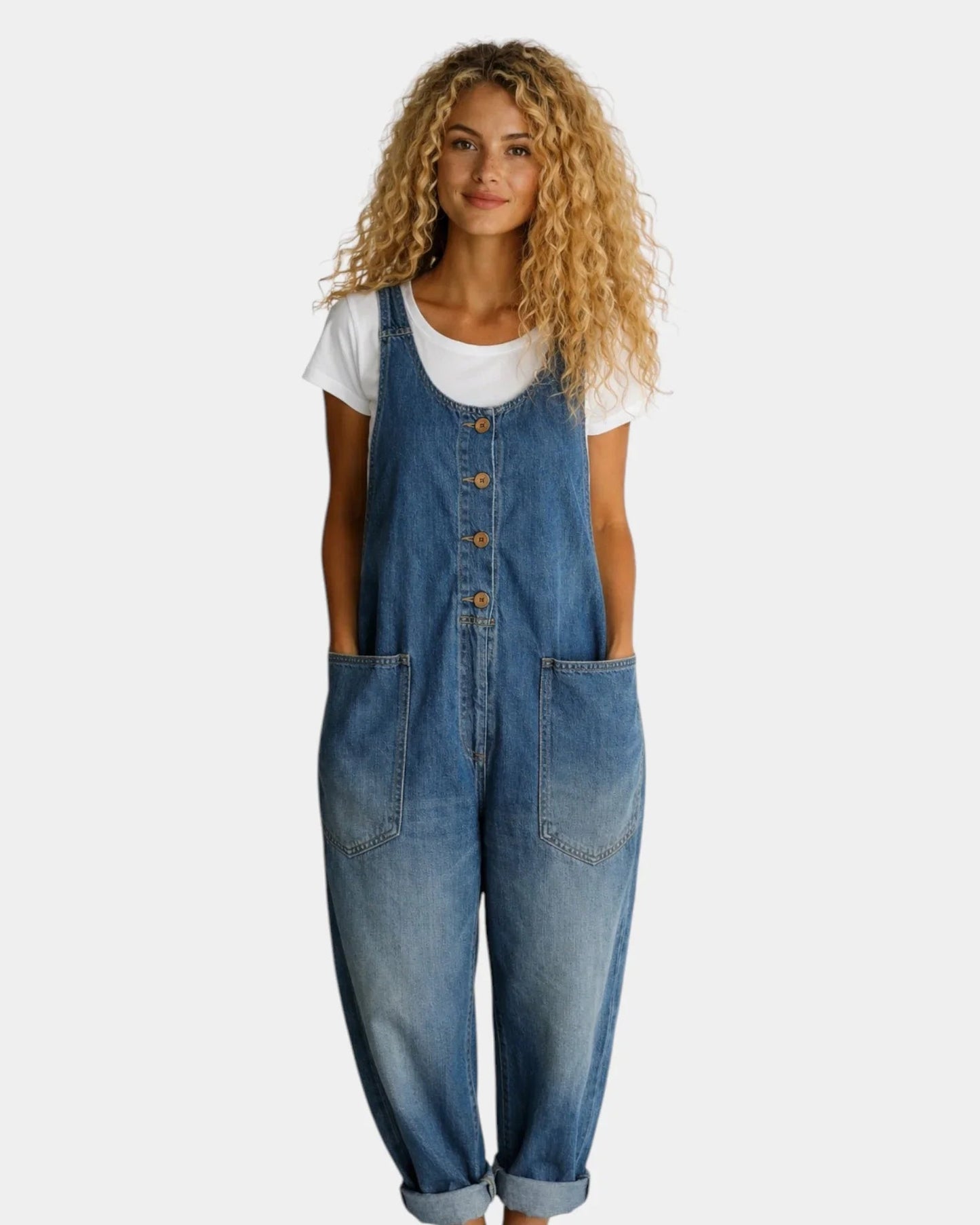 Lorena | Vintage gewassen denim overall