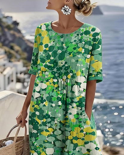 Vittoria | Elegante Midi Jurk met Bloemen voor de Zomer