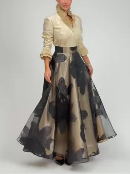 Elegante Satijnen Rimpel Top Twee-delige Set