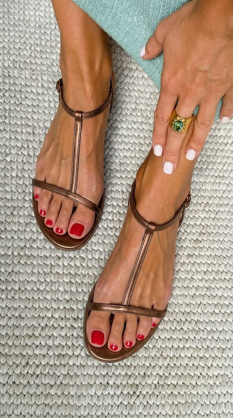 Rosalba Gouden Sandalen Lente