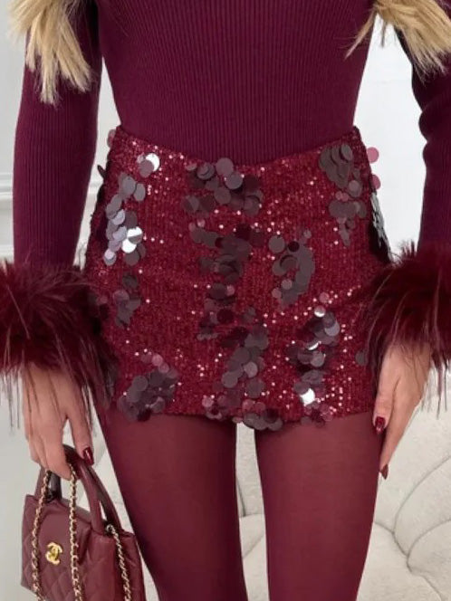 Exquise Sequined Twee-delige Rok Set