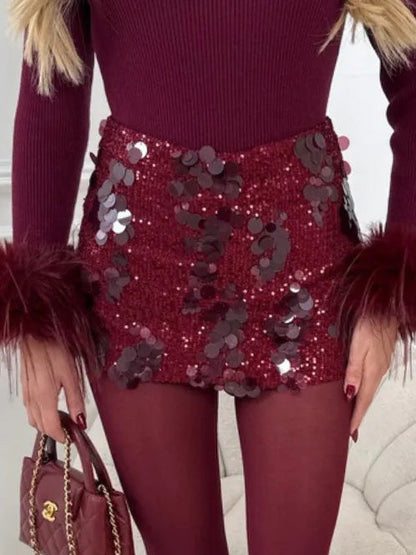 Exquise Sequined Twee-delige Rok Set