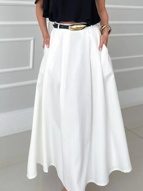 Elegante Asymmetrische Kraag Shirt & Rok Twee-Piece Set