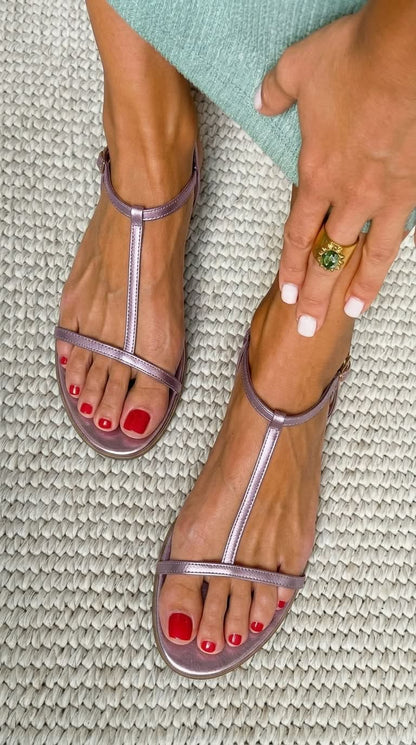 Rosalba Gouden Sandalen Lente