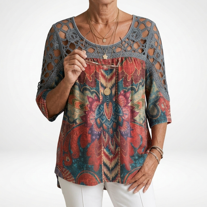 Zénaïde™ — Blouse met etnisch-bohemienprint, natuurlijke vrouwelijkheid