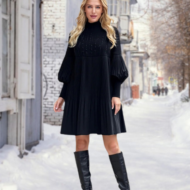 Avelyn™ - Elegante Plisséjurk met Lantaenmouwen voor Dames