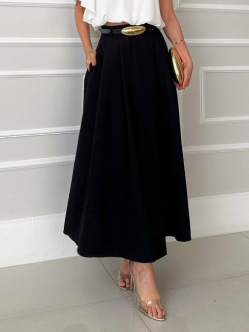 Elegante Asymmetrische Kraag Shirt & Rok Twee-Piece Set