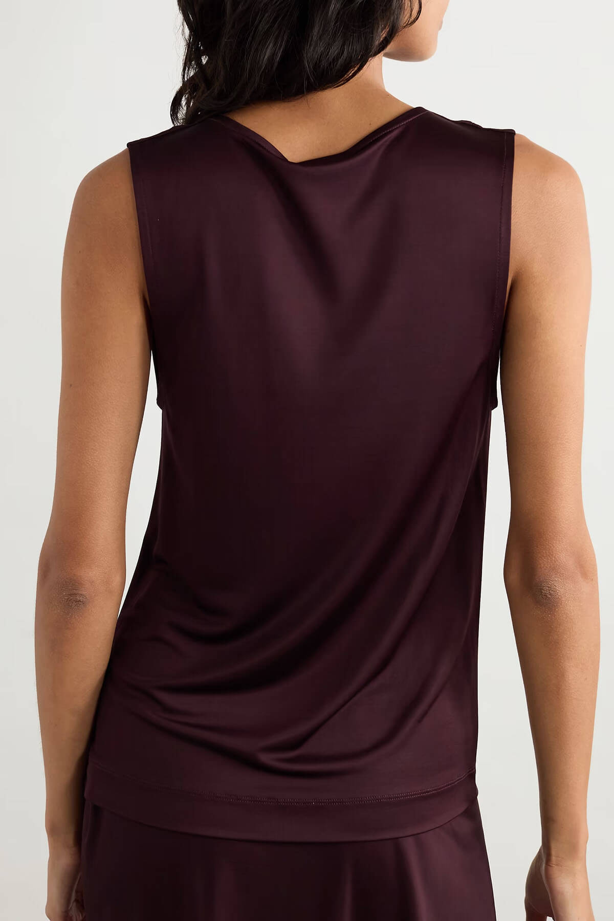 Elegante Satijnen Plissé Tanktop en Plissé Gedrukte Twill Rok Set
