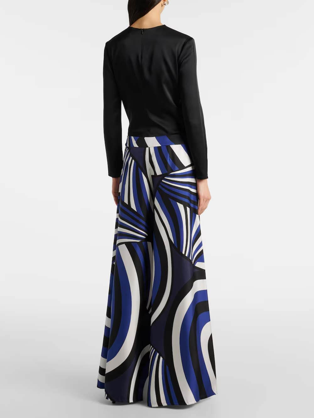 Unieke Regenboogprint Satijnen Losse Top & Elastische Taille Wijde Pantalon Set