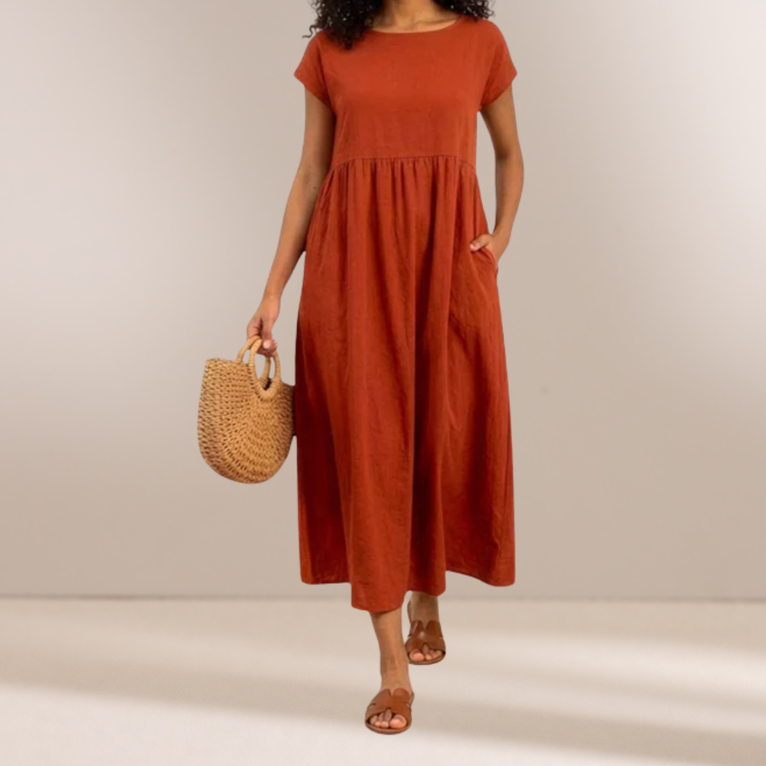 Taylor | Geplooide Midi Jurk