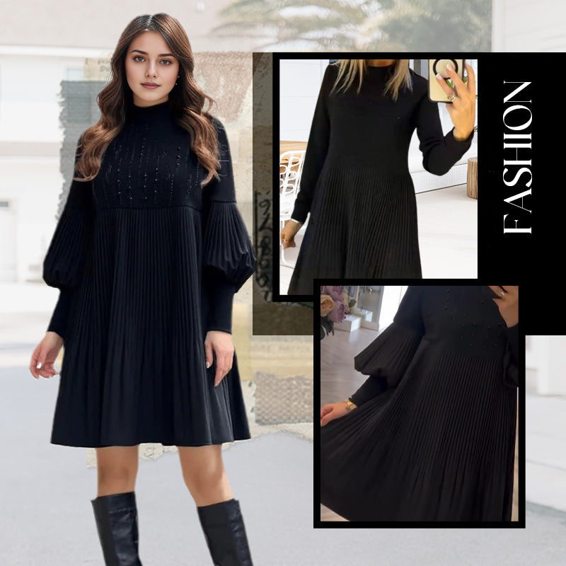 Avelyn™ - Elegante Plisséjurk met Lantaenmouwen voor Dames